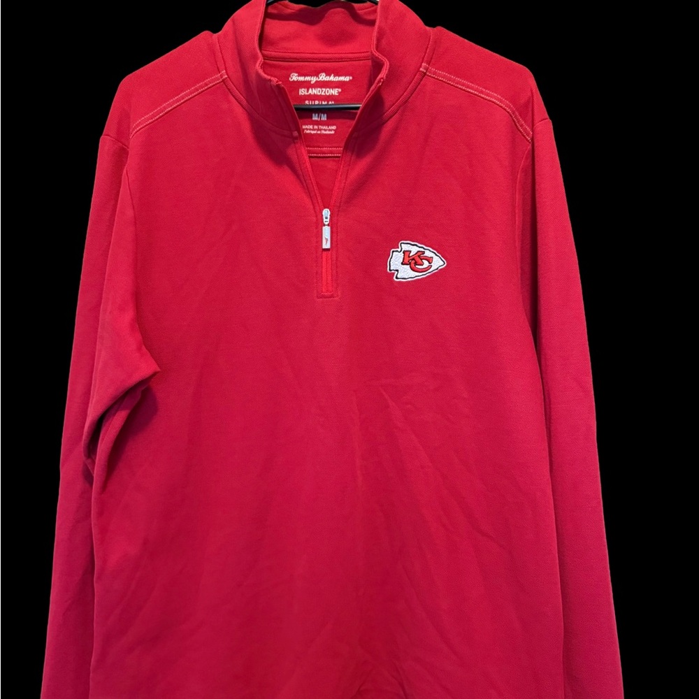 Kansas City Chiefs Tommy Bahama Red Quarter-Zip Pullover